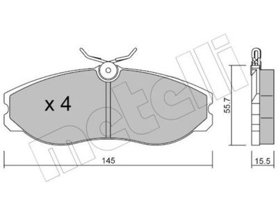 Комплект тормозных колодок, дисковый тормоз METELLI 22-0198-0