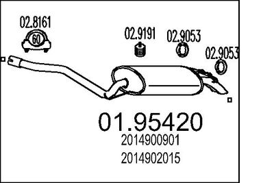Глушитель выхлопных газов конечный MTS 01.95420