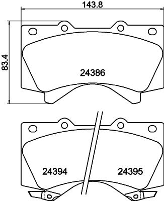Bremžu uzliku kompl., Disku bremzes HELLA PAGID 8DB 355 013-151