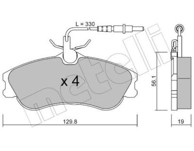 Bremžu uzliku kompl., Disku bremzes METELLI 22-0217-0