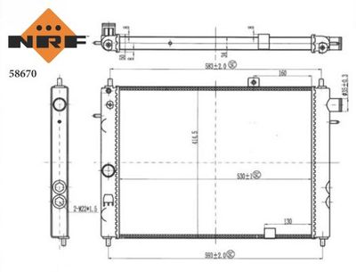 Радиатор, охлаждение двигателя NRF 58670