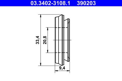 Манжета, колесный тормозной цилиндр ATE 03340231081