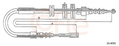 Тросик, cтояночный тормоз COFLE 92.10.4091