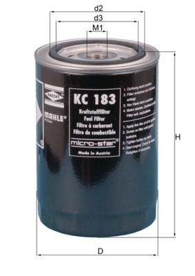 Degvielas filtrs MAHLE KC 183