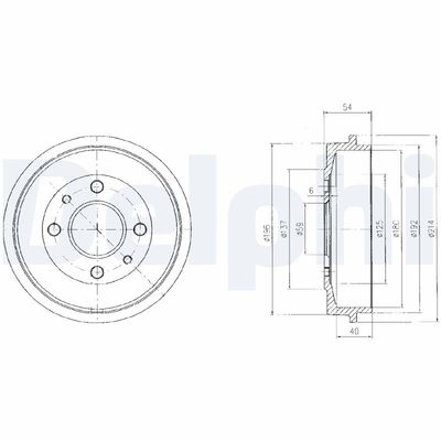 Bremžu trumulis DELPHI BF200
