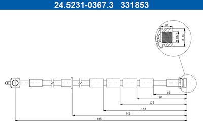 Bremžu šļūtene ATE 24.5231-0367.3