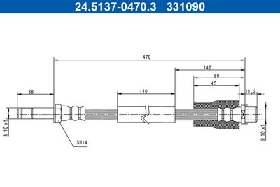 Тормозной шланг ATE 24.5137-0470.3
