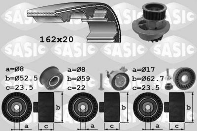 Ūdenssūknis + Zobsiksnas komplekts SASIC 3906073