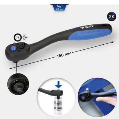 Uzgriežņu atslēga ar pārslēdzamu sprūdmehānismu KS TOOLS BT020900