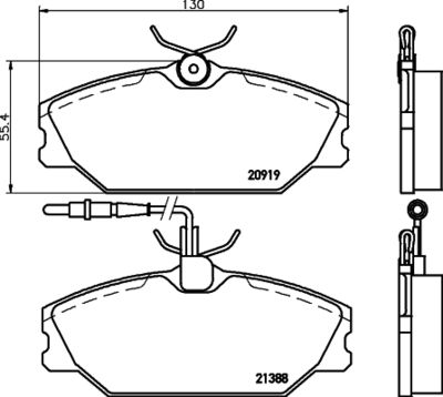HELLA PAGID 8DB355019181 Bremžu uzliku kompl