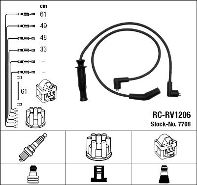 Augstsprieguma vadu komplekts NGK 7708