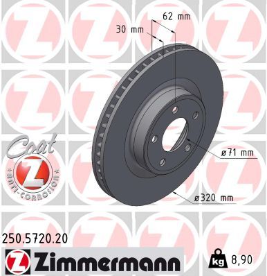 Bremžu diski ZIMMERMANN 250.5720.20