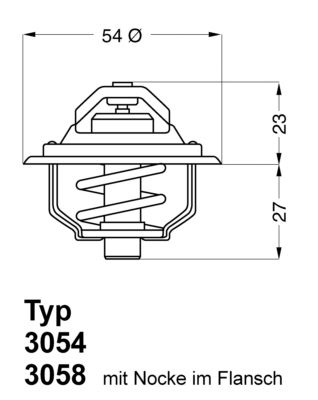Termostats, Dzesēšanas šķidrums BorgWarner (Wahler) 3054.87D50