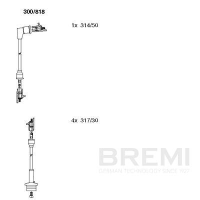 Augstsprieguma vadu komplekts BREMI 300/818