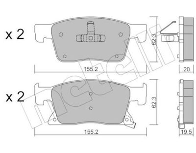 Комплект тормозных колодок, дисковый тормоз METELLI 22-1115-0