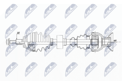 Приводной вал NTY NPW-VW-157