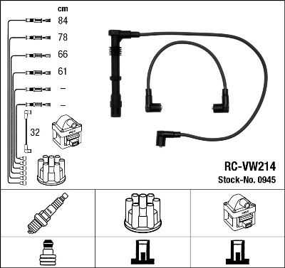 Augstsprieguma vadu komplekts NGK 0945
