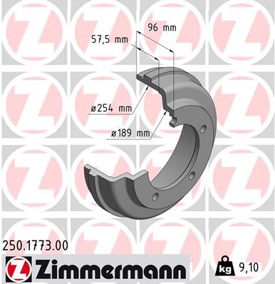 Bremžu trumulis ZIMMERMANN 250.1773.00