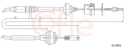 Трос, управление сцеплением COFLE 92.15.3631
