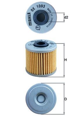 MAHLE OX1093 Eļļas filtrs