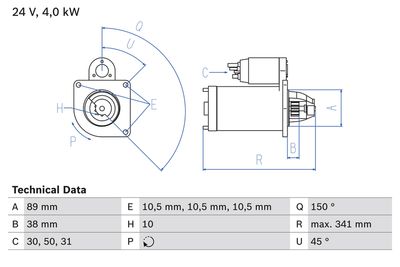 Стартер BOSCH 0 986 017 520