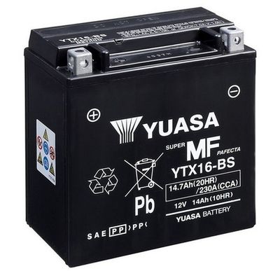 Startera akumulatoru baterija YUASA YTX16-BS