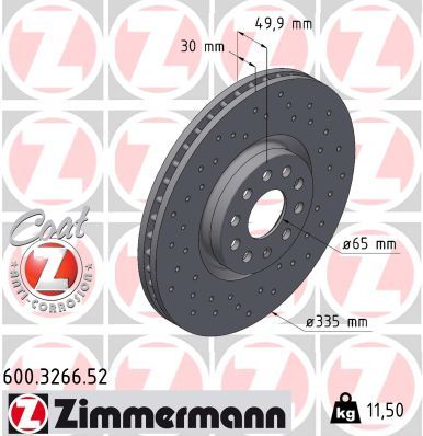 Bremžu diski ZIMMERMANN 600.3266.52