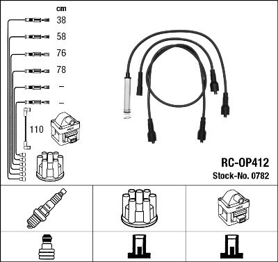 Augstsprieguma vadu komplekts NGK 0782