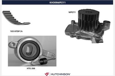 Ūdenssūknis + Zobsiksnas komplekts HUTCHINSON KH 309WP211