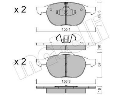 Комплект тормозных колодок, дисковый тормоз METELLI 22-0534-0