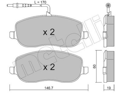 Комплект тормозных колодок, дисковый тормоз METELLI 22-0530-0