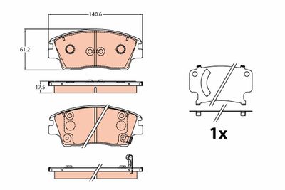 Bremžu uzliku kompl., Disku bremzes TRW GDB2197