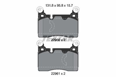 Комплект тормозных колодок, дисковый тормоз TEXTAR 2296001