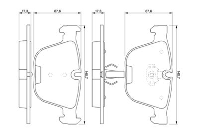 Bremžu uzliku kompl., Disku bremzes BOSCH 0986424698