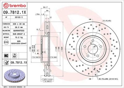 Тормозной диск BREMBO 09.7812.1X