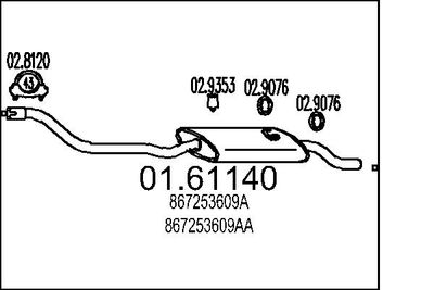 Глушитель выхлопных газов конечный MTS 01.61140