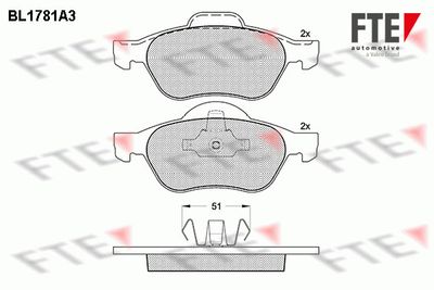 Bremžu uzliku kompl., Disku bremzes FTE 9010351