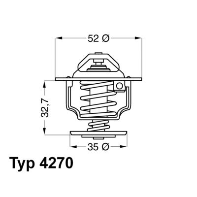 Termostats, Dzesēšanas šķidrums BorgWarner (Wahler) 4270.92D