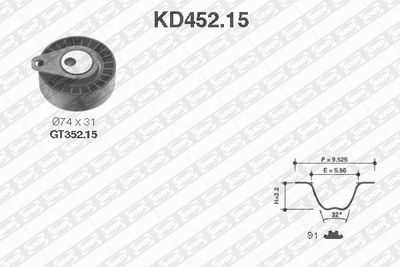 Zobsiksnas komplekts SNR KD452.15
