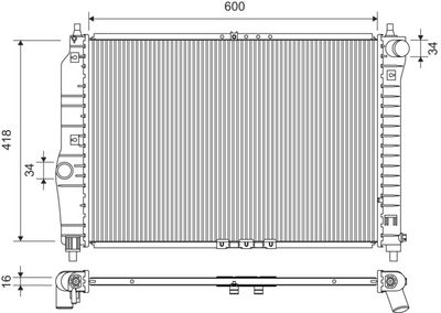 Радиатор, охлаждение двигателя VALEO 735158