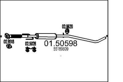 Средний глушитель выхлопных газов MTS 01.50598