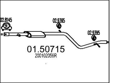Vidējais izpl. gāzu trokšņa slāpētājs MTS 01.50715