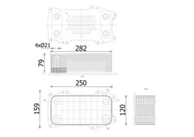 Eļļas radiators, Motoreļļa MAHLE CLC 304 000S
