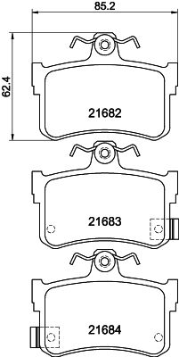 Bremžu uzliku kompl., Disku bremzes HELLA PAGID 8DB 355 018-611