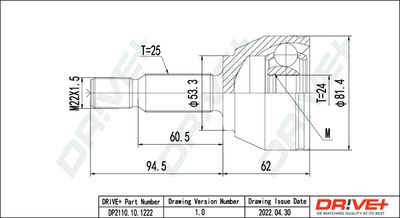 Шарнирный комплект, приводной вал Dr!ve+ DP2110.10.1222