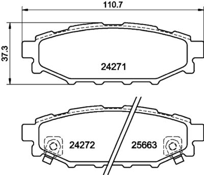 Bremžu uzliku kompl., Disku bremzes HELLA PAGID 8DB 355 012-261
