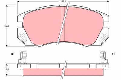 Bremžu uzliku kompl., Disku bremzes TRW GDB1179