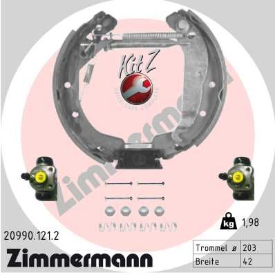 Bremžu loku komplekts ZIMMERMANN 20990.121.2