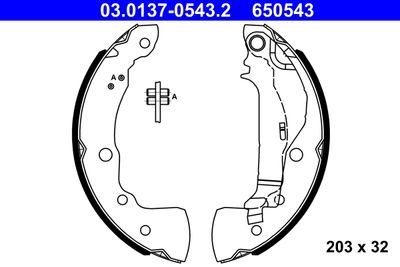 Комплект тормозных колодок ATE 03.0137-0543.2