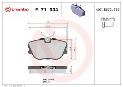 klocki ham. SAAB BREMBO P 71 004